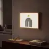 Minimalistisch - Zwarte boog - Gouden cirkel Light Box met batterij (Wandlamp) middel -sfeer1