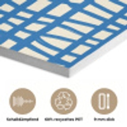 Ruitpatroon - Blauw - Crème PET vilt klein 837 -closeup_DE