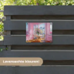 Pink - City - Bloemen tuinposter los doek klein -sfeer3