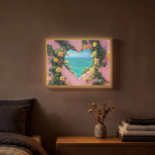 Hart - Zee - Muur Light Box met batterij (Wandlamp) middel -sfeer4