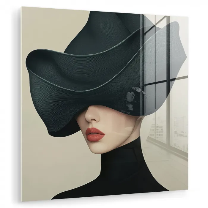 Vrouw - Groen - Hoed plexiglas 5mm klein -zzzproduct_nieuw