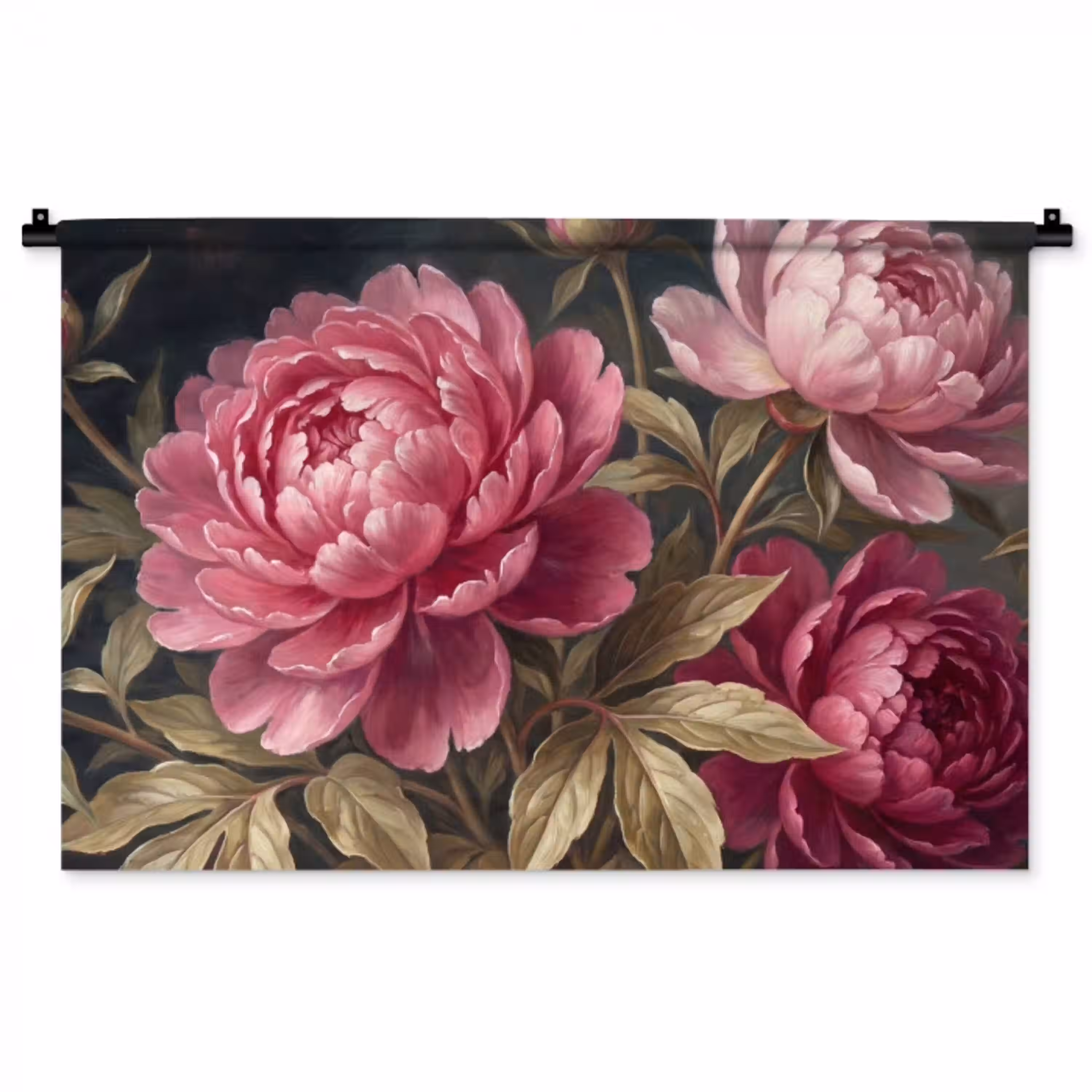 Bloemen - Roze - Klassiek - Natuur Wandkleed katoen middel -zz3d