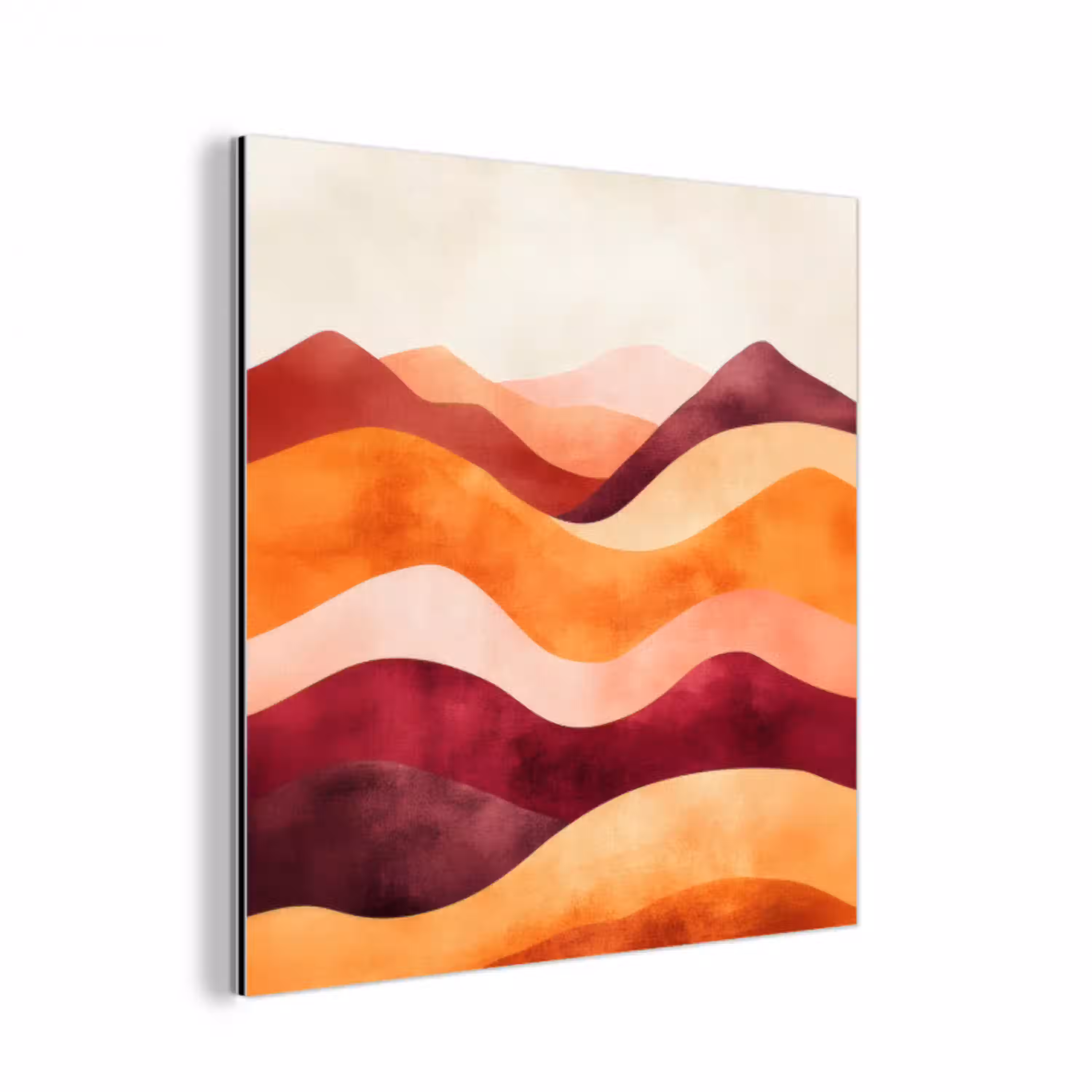 Abstract - Landschap - Golven aluminium wit klein -3d