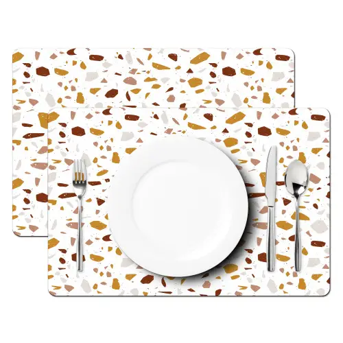 Terrazzo -  Patroon - Wit - Urban Placemat vinyl groot 368 -zzsfeer2_Kitchenyeah-website