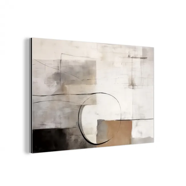 Abstracte kunst - Industrieel - Wit - Grijs aluminium wit klein -3d