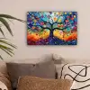 Kunst - Levensboom - Bloemen - Hippie canvas 2cm klein -sfeer1