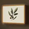 Olijftak - Donkergroen - Olijven Light Box met batterij (Wandlamp) middel -z3d_website