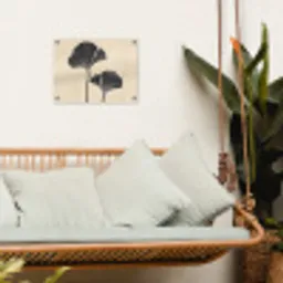 Bladeren - Minimalistisch - Zwart tuinposter los doek klein -sfeer7