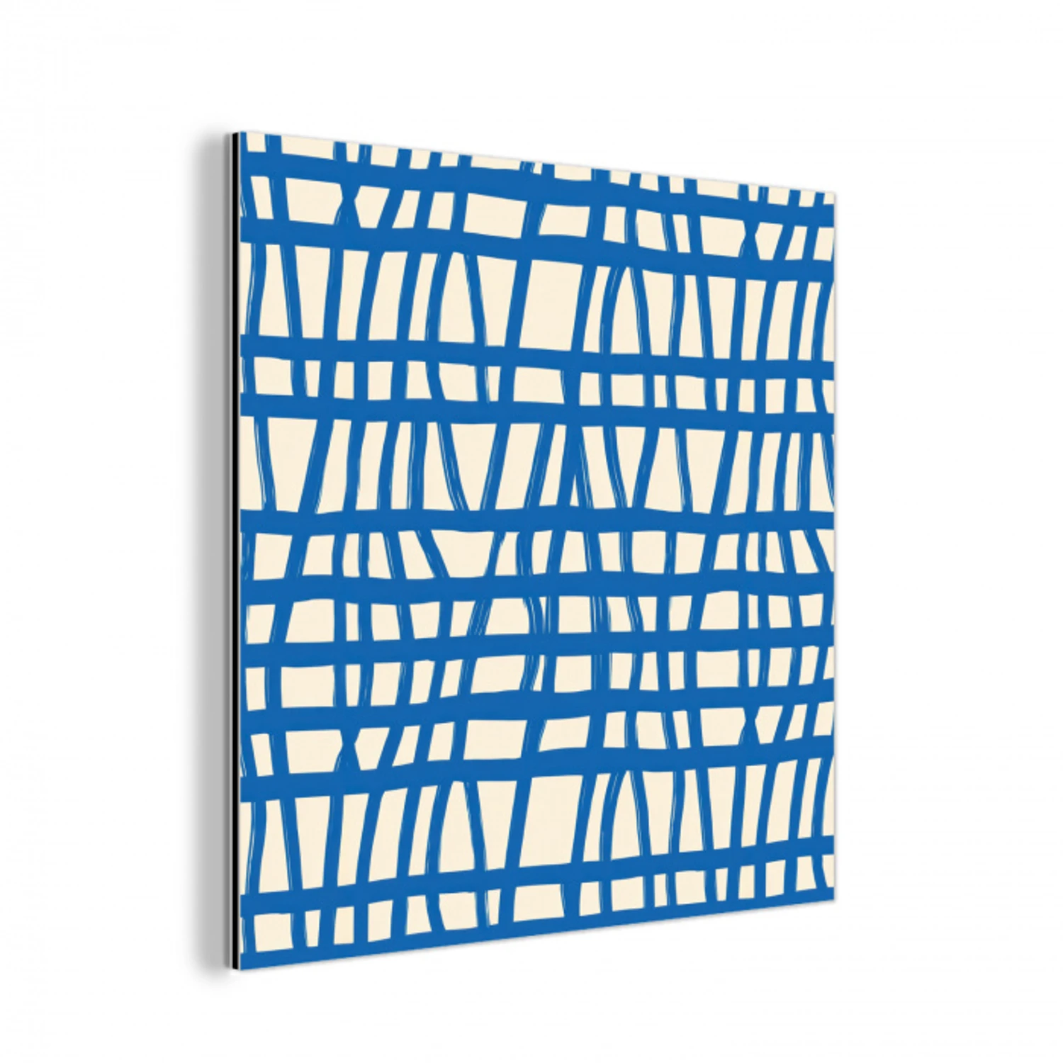 Ruitpatroon - Blauw - Crème aluminium wit klein 46 -3d