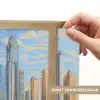 Skyline - Wolkenkrabbers - Water - Blauw Light Box met batterij (Wandlamp) middel -USP_websiteprintNL