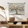Boom - Bloemen - Wit - Natuur - Kunst Wandkleed katoen klein -sfeer5