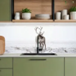 Rendier - Gewei - Sneeuw - Winter keuken achterwand 2 middel -sfeer3