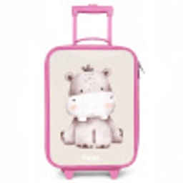 Nijlpaard op beige achtergrond illustratie Kinderkoffer - Roze klein -3d