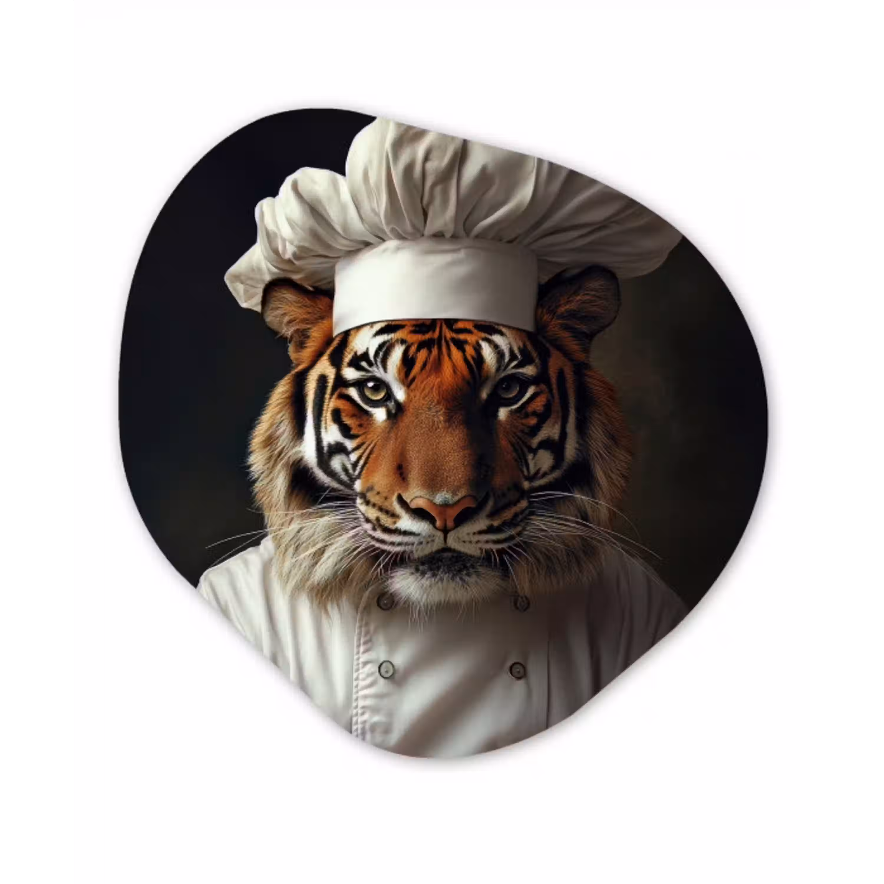 Tijger - Kokskleding - Bruin Wandcirkel Organisch Plexiglas middel -3d