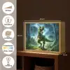 Dino - Jongens - Groen - Blauw - T-Rex Light Box met batterij (Wandlamp kind) middel -USP_websiteoverzichtNL