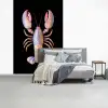 Kreeft - Roze - Zacht - Zwart fotobehang vinyl groot -slaapkamer
