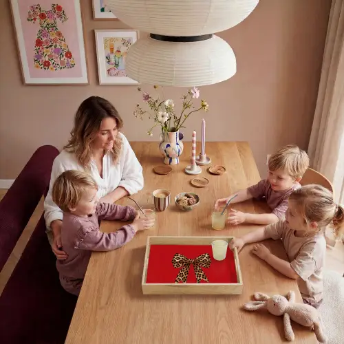 Strik - Sierlijk - Panter - Rood Dienblad Rechthoek middel -sfeer4