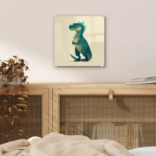 Dinosaurus - Turquoise - Stekels plexiglas 5mm klein -sfeer4