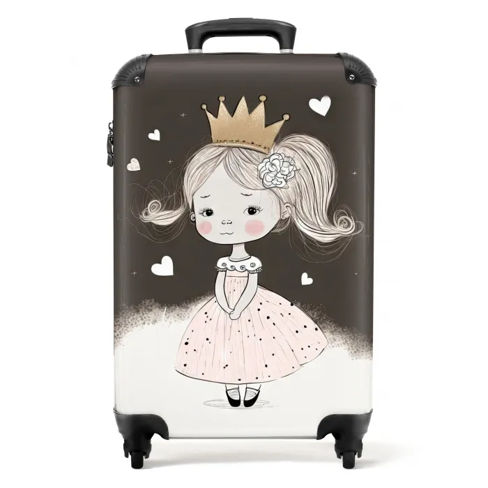 Verlegen prinses met bloem NBS - Handbagage koffer - Unisex middel -productfoto_recht