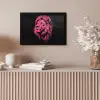 Leeuw - Zwart - Roze - Neon fotolijst zwart zonder passe partout klein -sfeer5