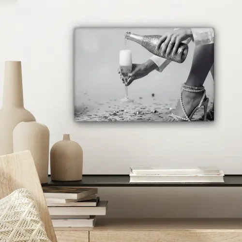Feestelijk - Champagne - Discobal canvas 2cm klein -sfeer6