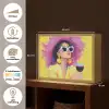 Vrouw - Hoed - Paars - Wijn Light Box met batterij (Wandlamp) middel -USP_websiteoverzichtNL