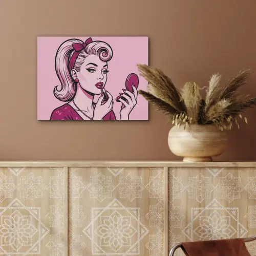 Vintage - Vrouw - Roze PET vilt klein -sfeer4