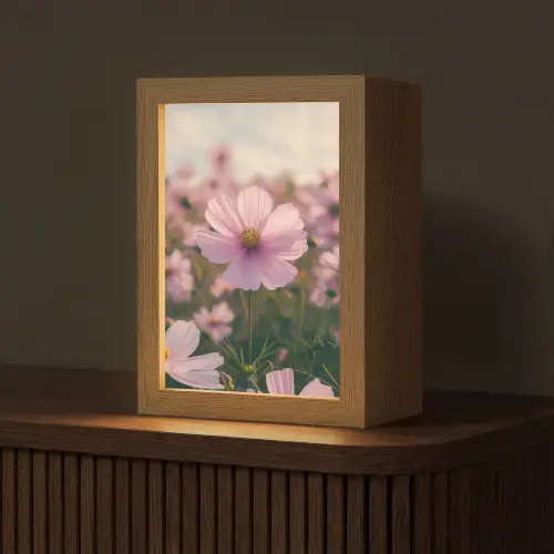 Bloemen - Paars - Wazig Light Box met kabel (Tafellamp) klein -z3d_website