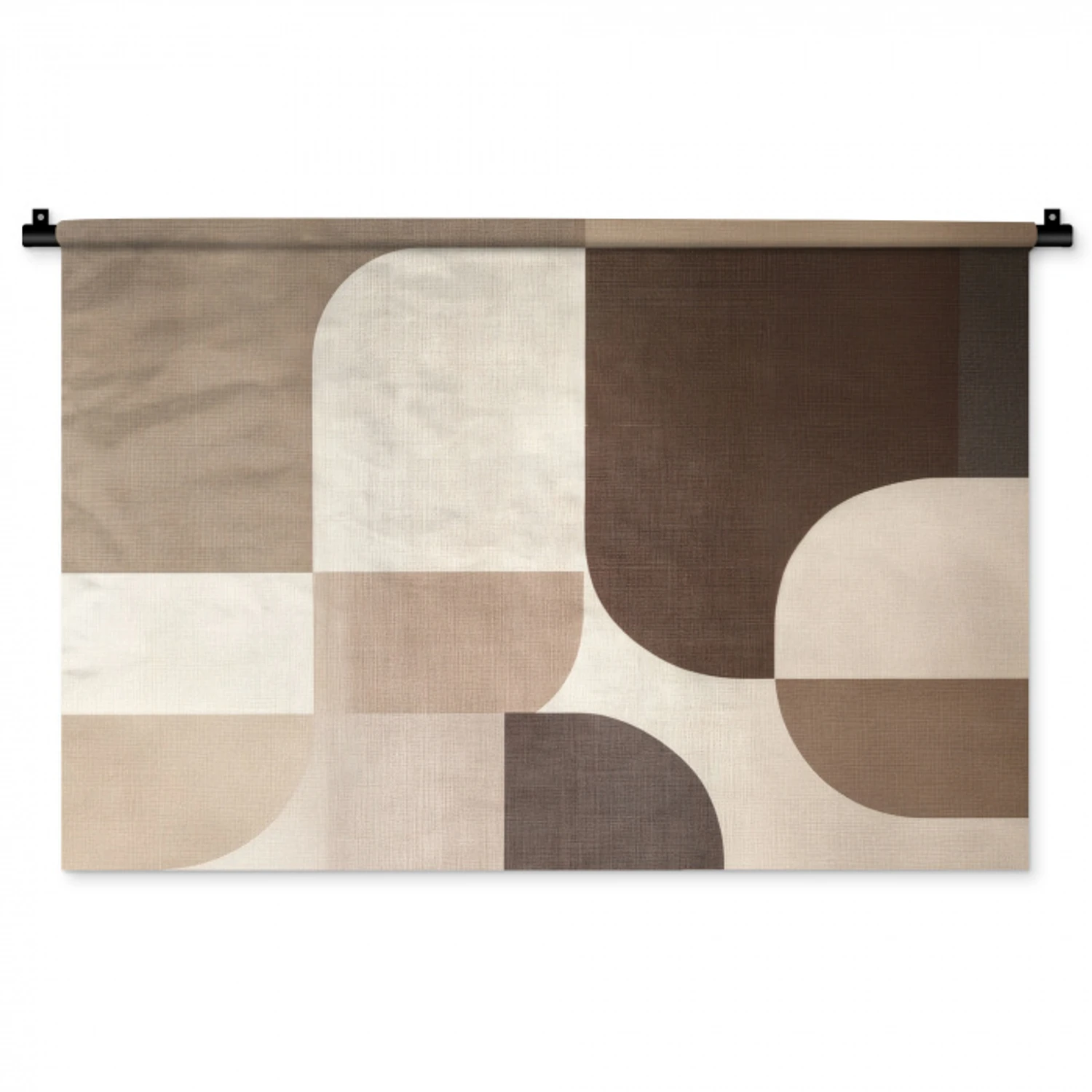 Geometrisch - Geweven structuur - Modern Wandkleed katoen middel -zz3d