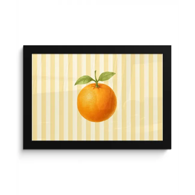 Sinaasappel - Strepen - Oranje - Zomers fotolijst zwart zonder passe partout klein -3d