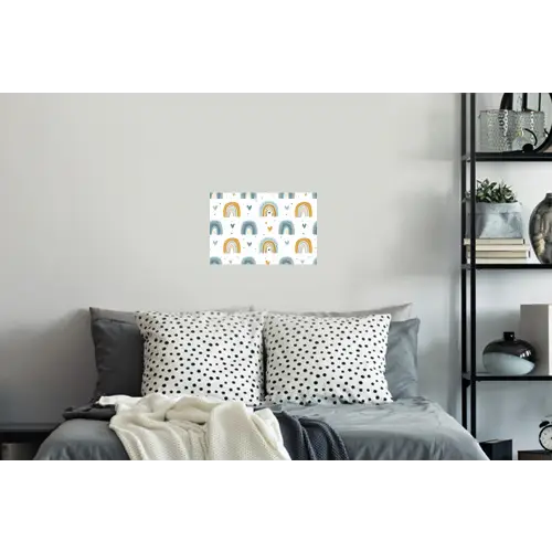 Patroon - Regenboog - Hartjes Muursticker klein -slaapkamer