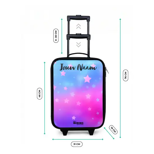 Sterren - Roze - Blauw Kinderkoffer - Zwart klein -productfoto_formaten