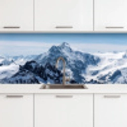 Landschap - Bergen - Sneeuw - Wit keuken achterwand 2 middel -3d