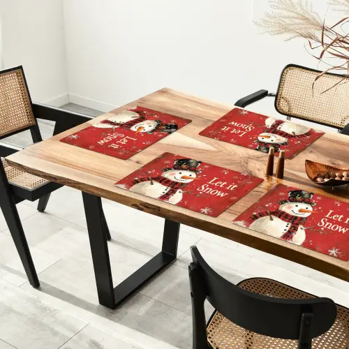 Sneeuwpret - Winter - Sneeuwpop Placemat vinyl groot -zzsfeer4_Kitchenyeah-website