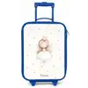 Ballerina prinses tussen beige stippen Kinderkoffer - Blauw klein -zz3dotto