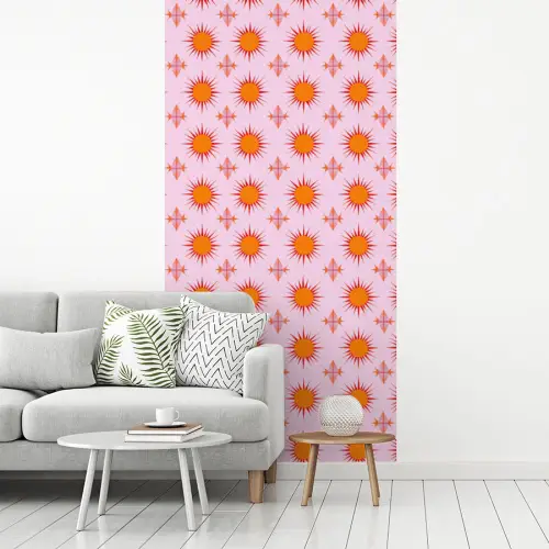 Zon - Patroon - Roze fotobehang vinyl groot 64 -woonkamer