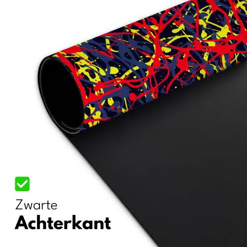 Waterverf - Rood - Geel Muismat XXL klein 681 -sfeer2