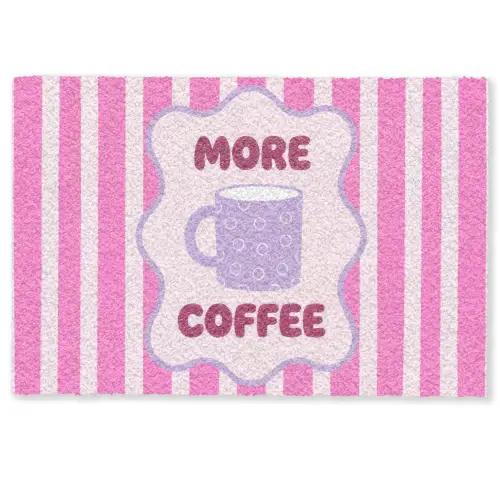 More coffee - Roze - Paars - Strepen - Mok Deurmat klein -zkaufland3d