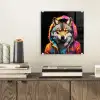 Graffiti - Wolf - Jas - Zwart plexiglas 5mm klein -sfeer1