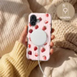 Strepen - Aardbei - Roze Toughcase MagSafe Apple iPhone 17 klein 1017 -USP_MagsafeV