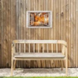 Bos - Herfst - Bomen - Bospad - Natuur - Doorkijk Tuinposter op houten frame 2 cm dik klein -sfeer4