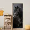 Portret - Paard - Zwart deurposter klein -sfeer4