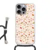 Terrazzo -  Patroon - Kleurrijk - Zalm Hoesje iPhone 16 Pro Max met koord klein 804 -3d