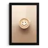 Koffie - Melkschuim - Lach - Beige fotolijst zwart zonder passe partout klein -3d
