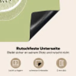 Kiwi - Lijntekening - Minimalistisch - Groen Inductie beschermer vinyl 3mm middel -tsfeer4_DE