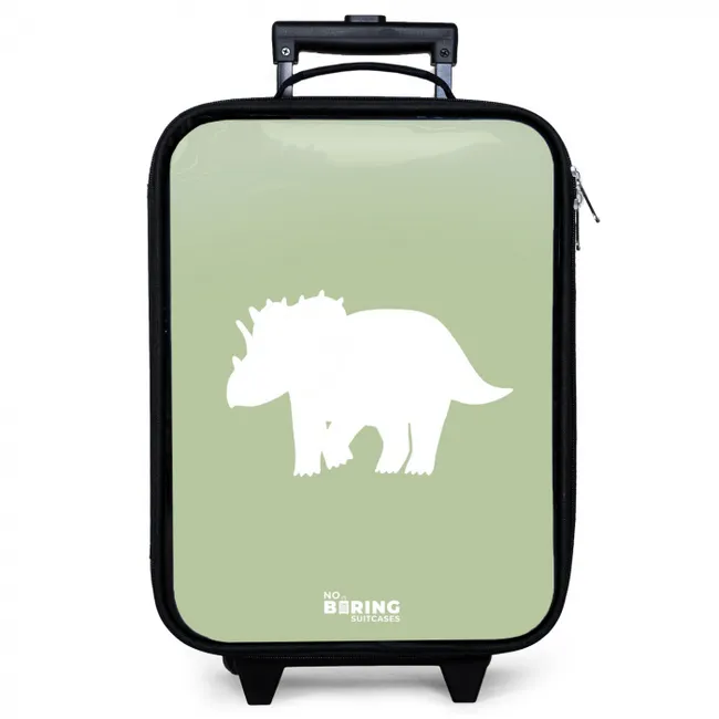 Groen met Triceratops dino Kinderkoffer - Zwart klein -zzz_website3d