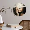 Hand - Gezicht - Strepen - Abstract Wandcirkel behangsticker klein -sfeer3