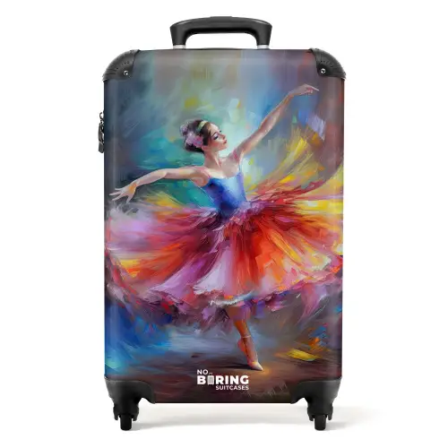 Schilderij - Olieverf - Dans - Ballerina NBS - Handbagage koffer - Kinderen Unisex middel -productfoto_recht