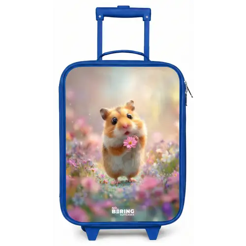 Hamster - Bloem - Natuur - Dier Kinderkoffer - Blauw klein -zz3dotto
