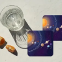 Planetenstelsel - Ruimte - Illustratie onderzetter kurk middel -sfeer4